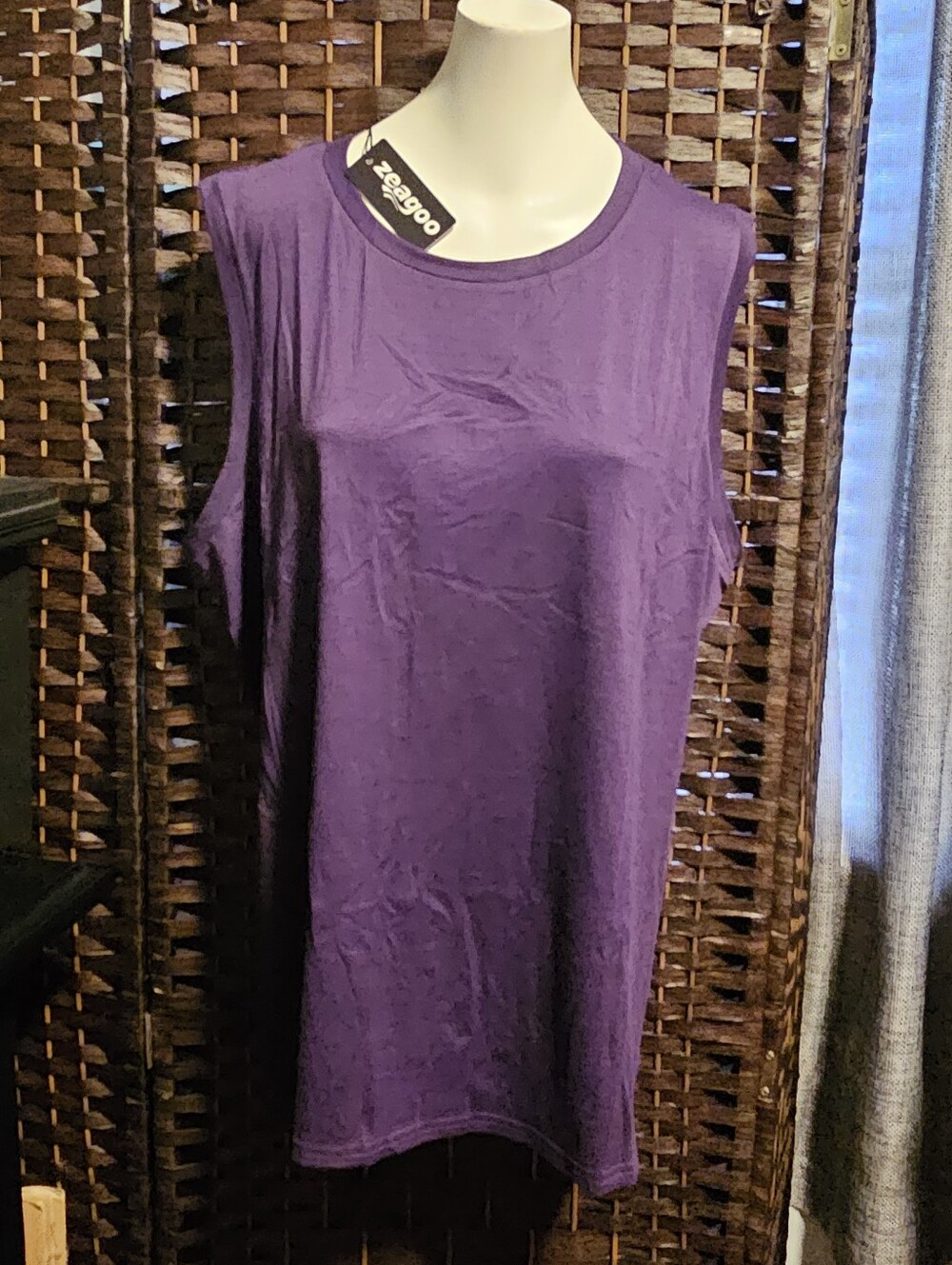 Zeagoo Sleeveless Tank Top - Crew Neck Summer Top Loose SizeXXL NWT NEW